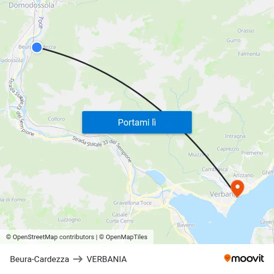 Beura-Cardezza to VERBANIA map