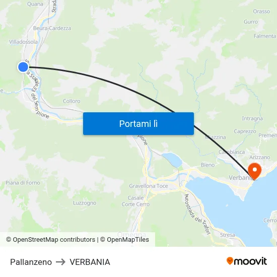 Pallanzeno to VERBANIA map