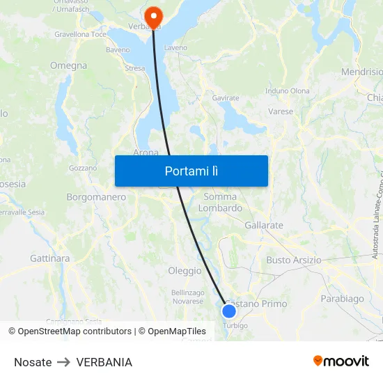 Nosate to VERBANIA map