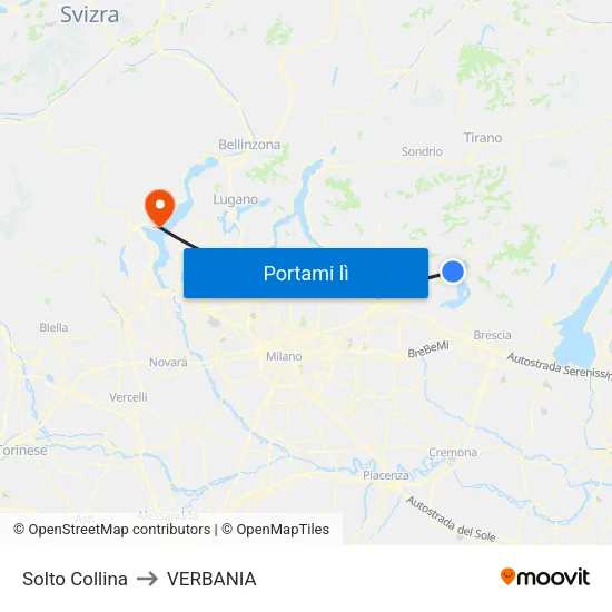 Solto Collina to VERBANIA map