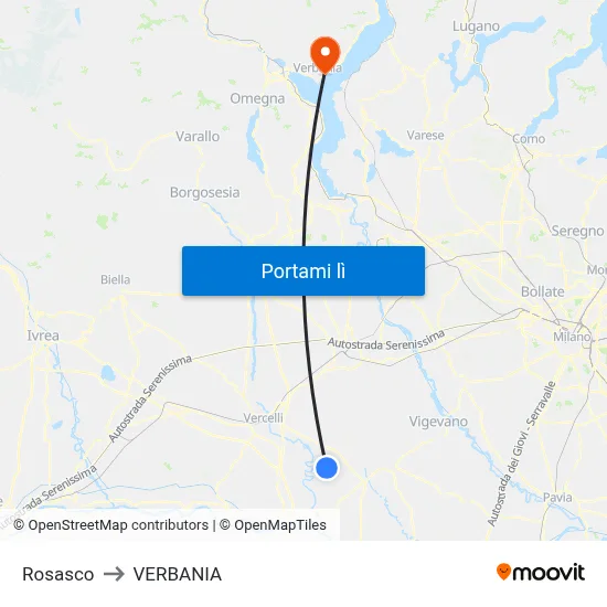 Rosasco to VERBANIA map