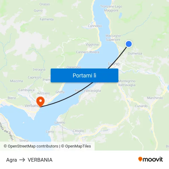 Agra to VERBANIA map