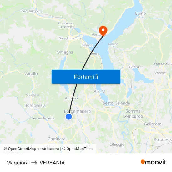 Maggiora to VERBANIA map