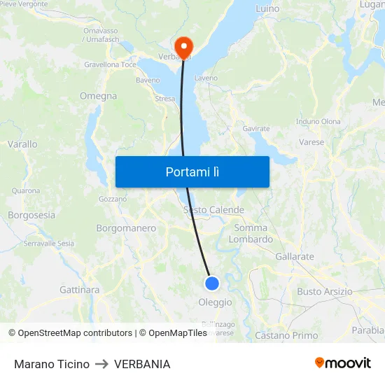Marano Ticino to VERBANIA map