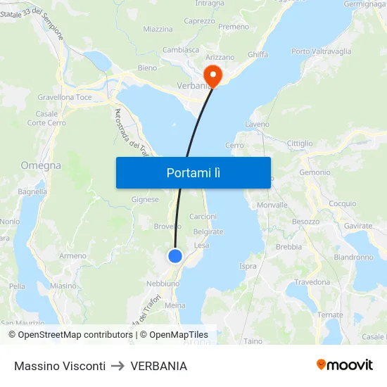 Massino Visconti to VERBANIA map