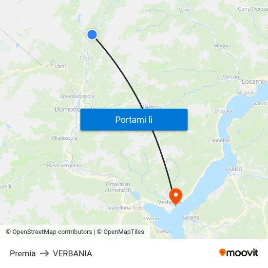 Premia to VERBANIA map