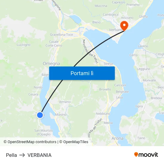 Pella to VERBANIA map