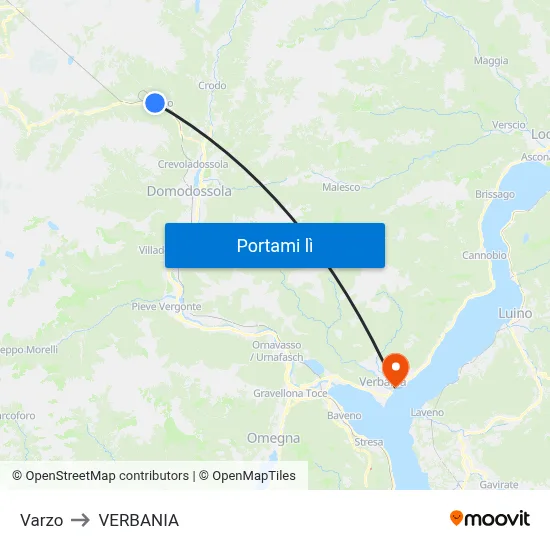 Varzo to VERBANIA map