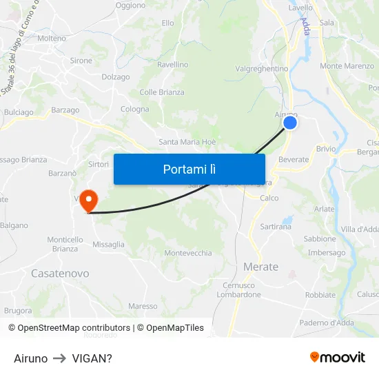 Airuno to VIGAN? map