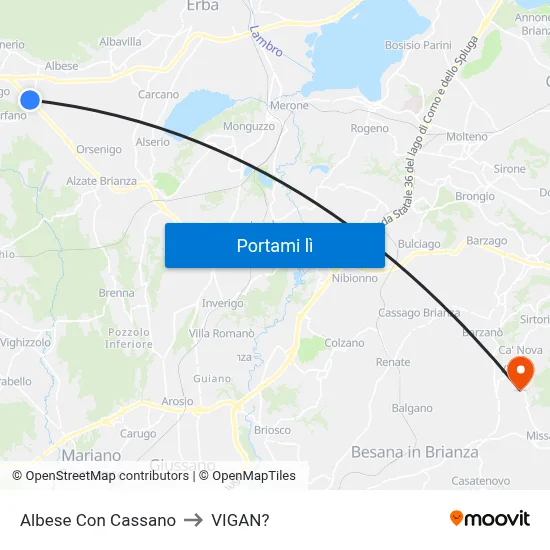Albese Con Cassano to VIGAN? map