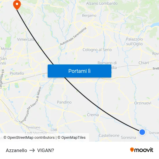 Azzanello to VIGAN? map
