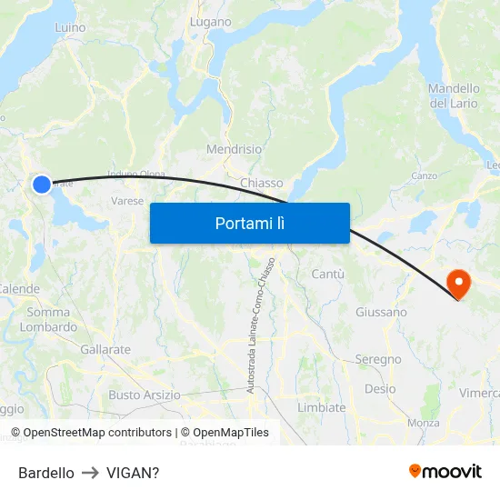 Bardello to VIGAN? map