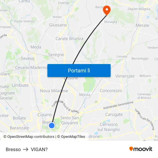 Bresso to VIGAN? map