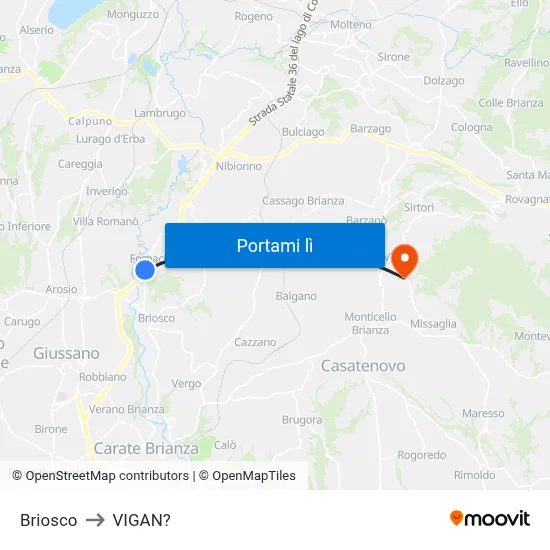 Briosco to VIGAN? map