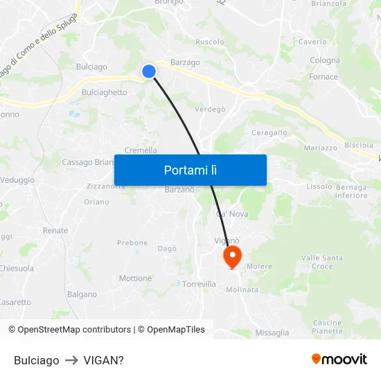 Bulciago to VIGAN? map