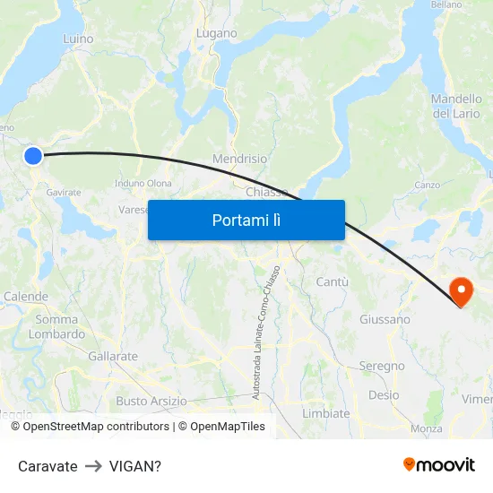 Caravate to VIGAN? map
