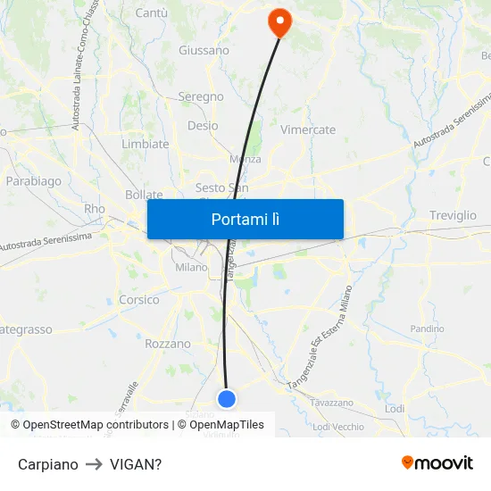 Carpiano to VIGAN? map