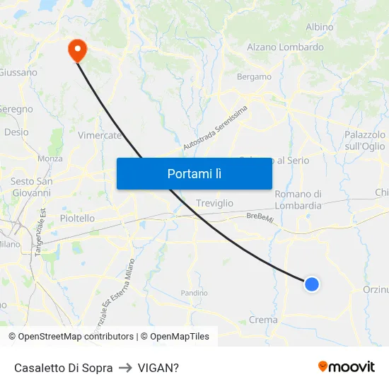 Casaletto Di Sopra to VIGAN? map