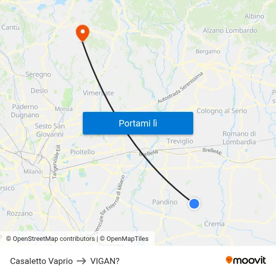 Casaletto Vaprio to VIGAN? map