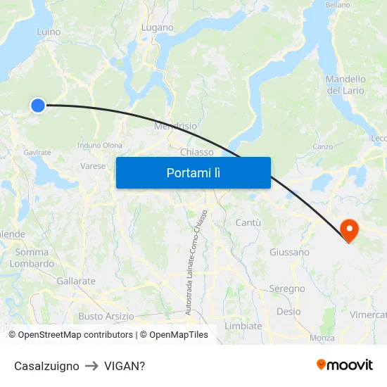 Casalzuigno to VIGAN? map