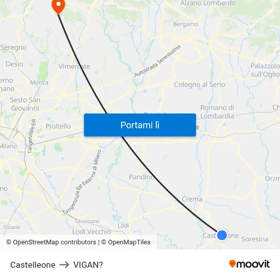 Castelleone to VIGAN? map