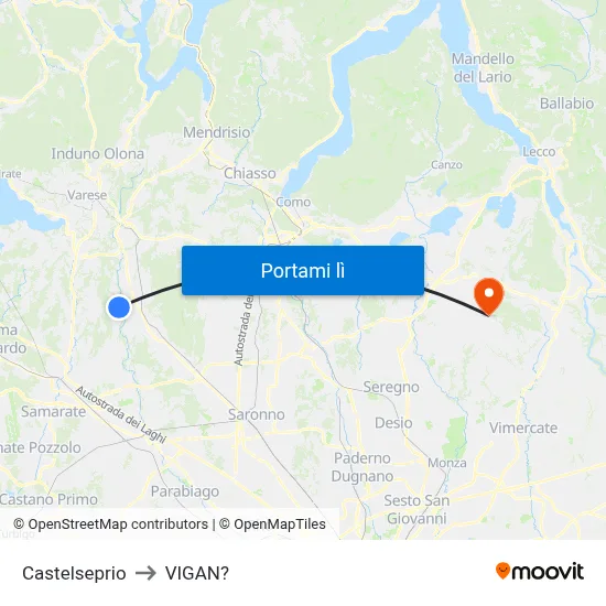 Castelseprio to VIGAN? map