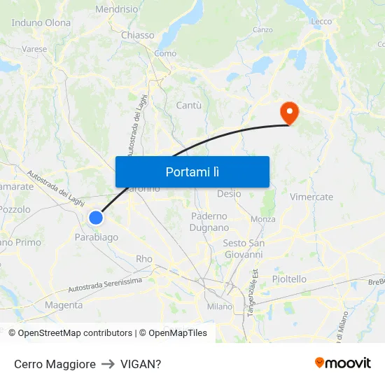 Cerro Maggiore to VIGAN? map