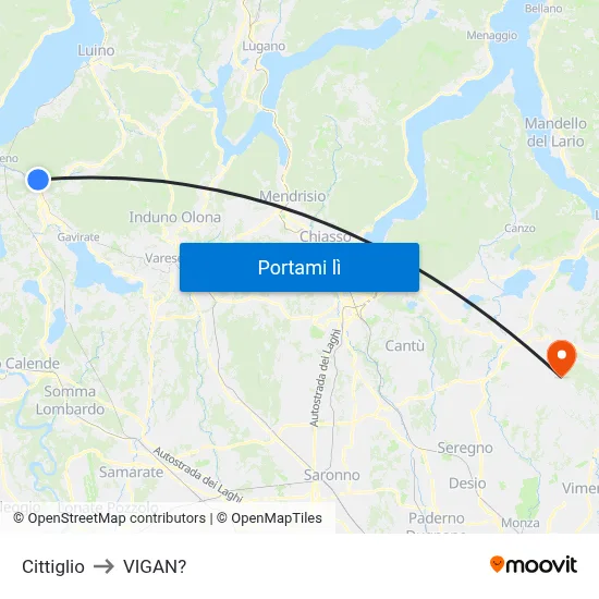 Cittiglio to VIGAN? map