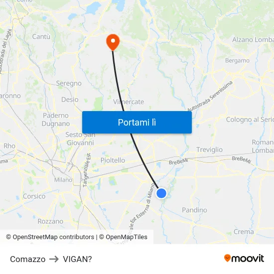 Comazzo to VIGAN? map