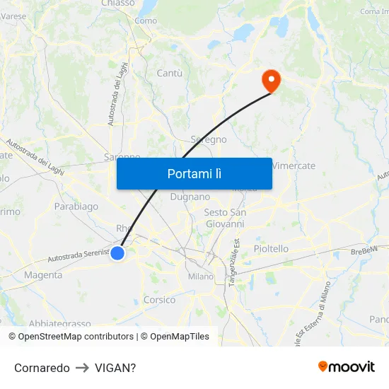 Cornaredo to VIGAN? map