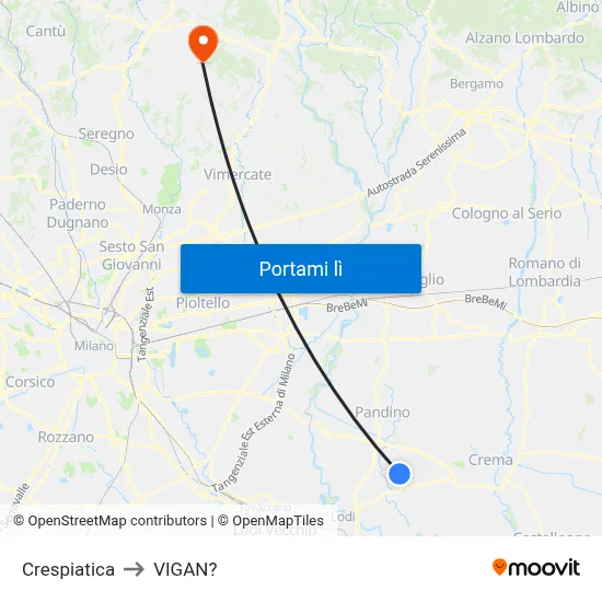 Crespiatica to VIGAN? map