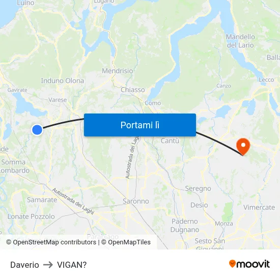 Daverio to VIGAN? map