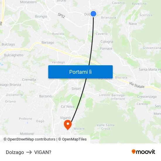 Dolzago to VIGAN? map