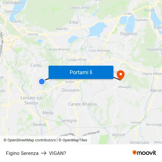 Figino Serenza to VIGAN? map