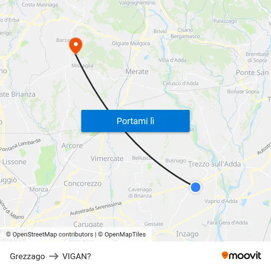 Grezzago to VIGAN? map