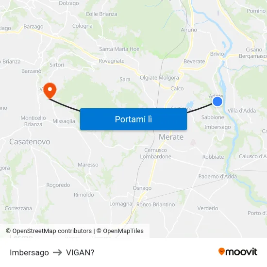 Imbersago to VIGAN? map