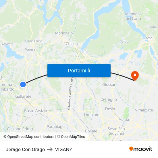 Jerago Con Orago to VIGAN? map