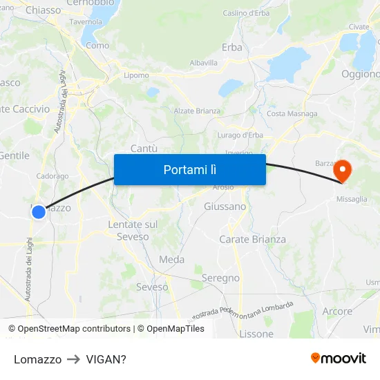 Lomazzo to VIGAN? map