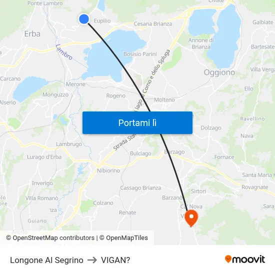 Longone Al Segrino to VIGAN? map