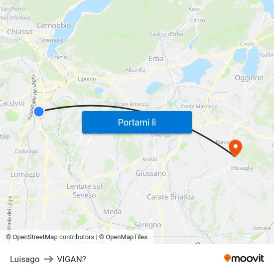 Luisago to VIGAN? map