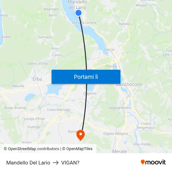 Mandello Del Lario to VIGAN? map