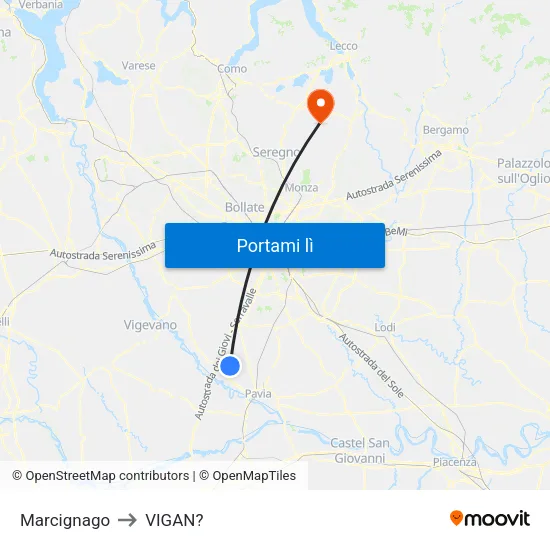 Marcignago to VIGAN? map