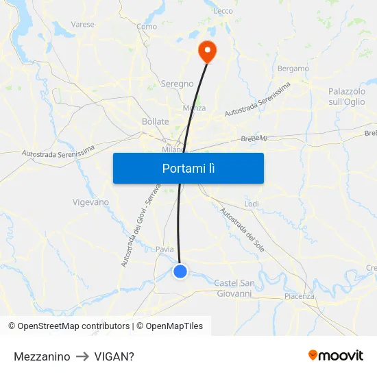 Mezzanino to VIGAN? map