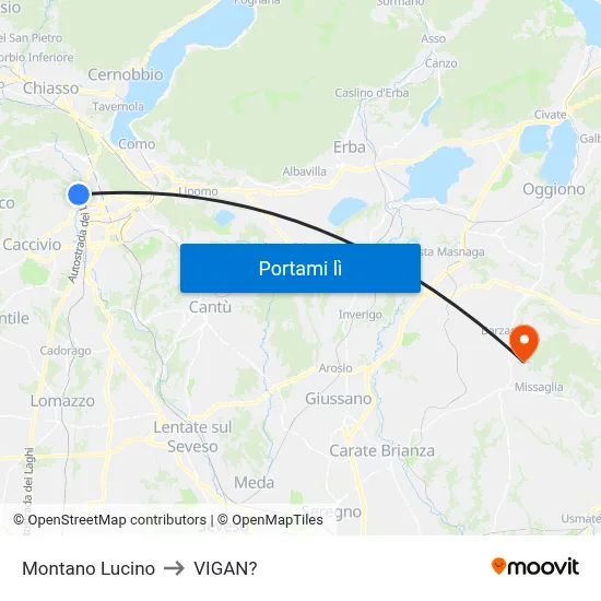 Montano Lucino to VIGAN? map