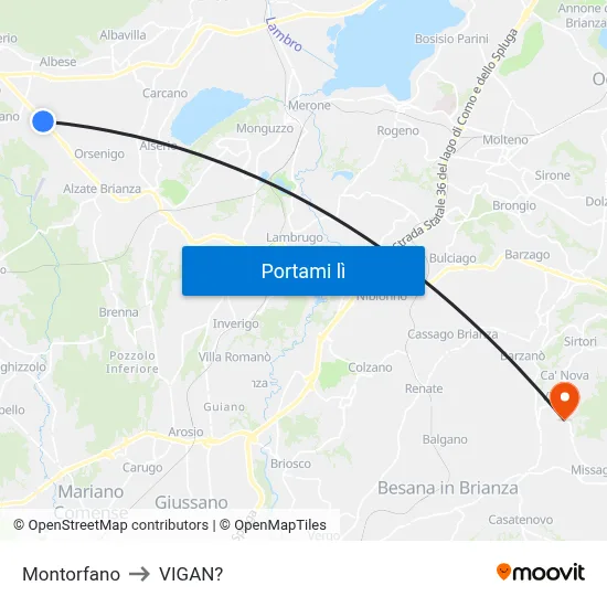 Montorfano to VIGAN? map