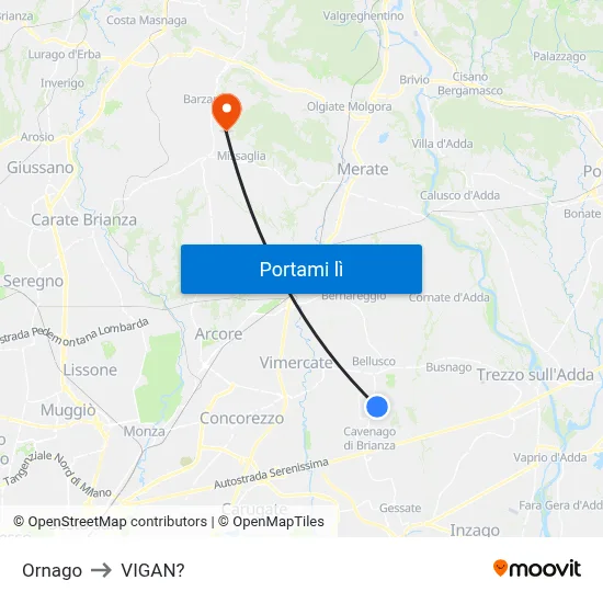 Ornago to VIGAN? map