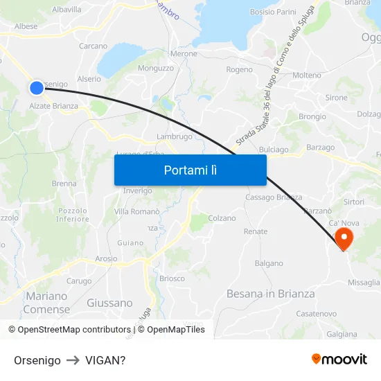 Orsenigo to VIGAN? map