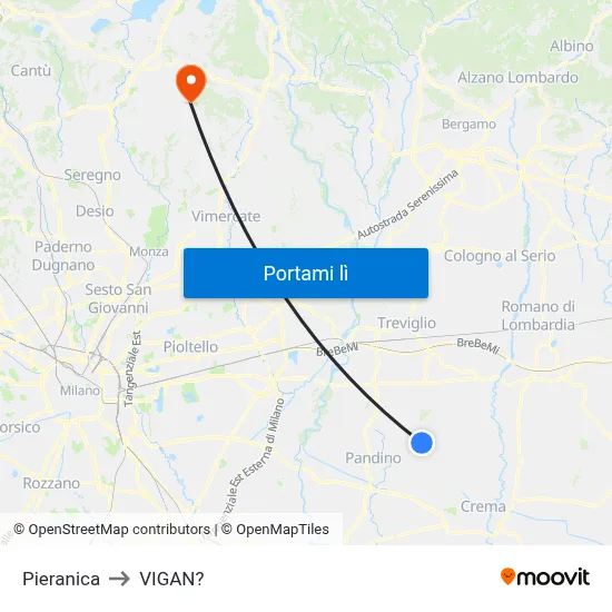 Pieranica to VIGAN? map