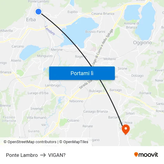 Ponte Lambro to VIGAN? map
