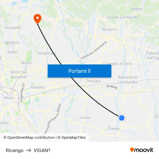 Ricengo to VIGAN? map